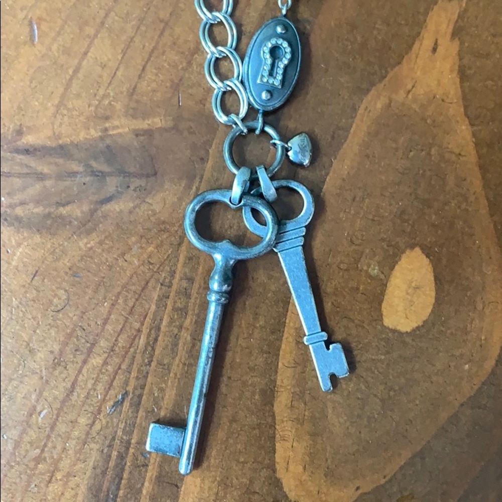 Fossil key necklace